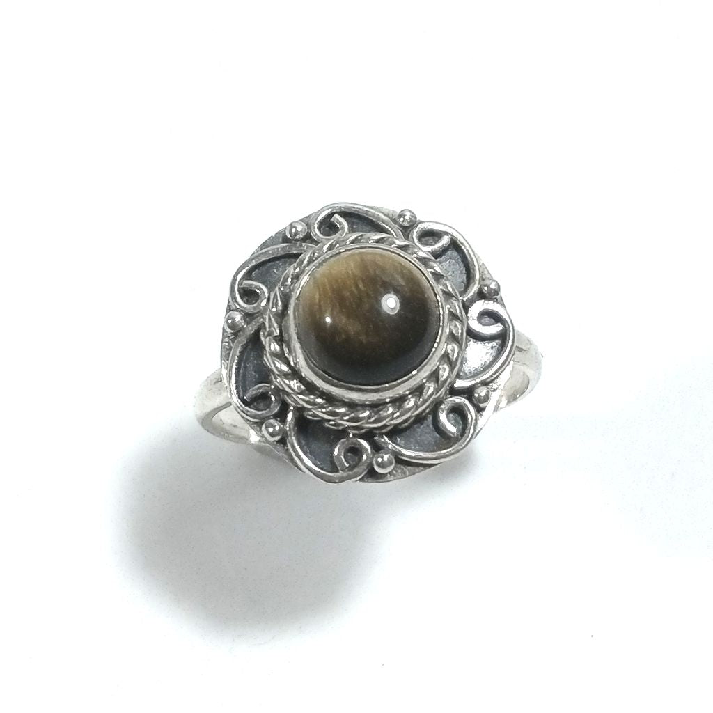 Anello con pietra in argento 925 con Granato, Ametista – Vista alto