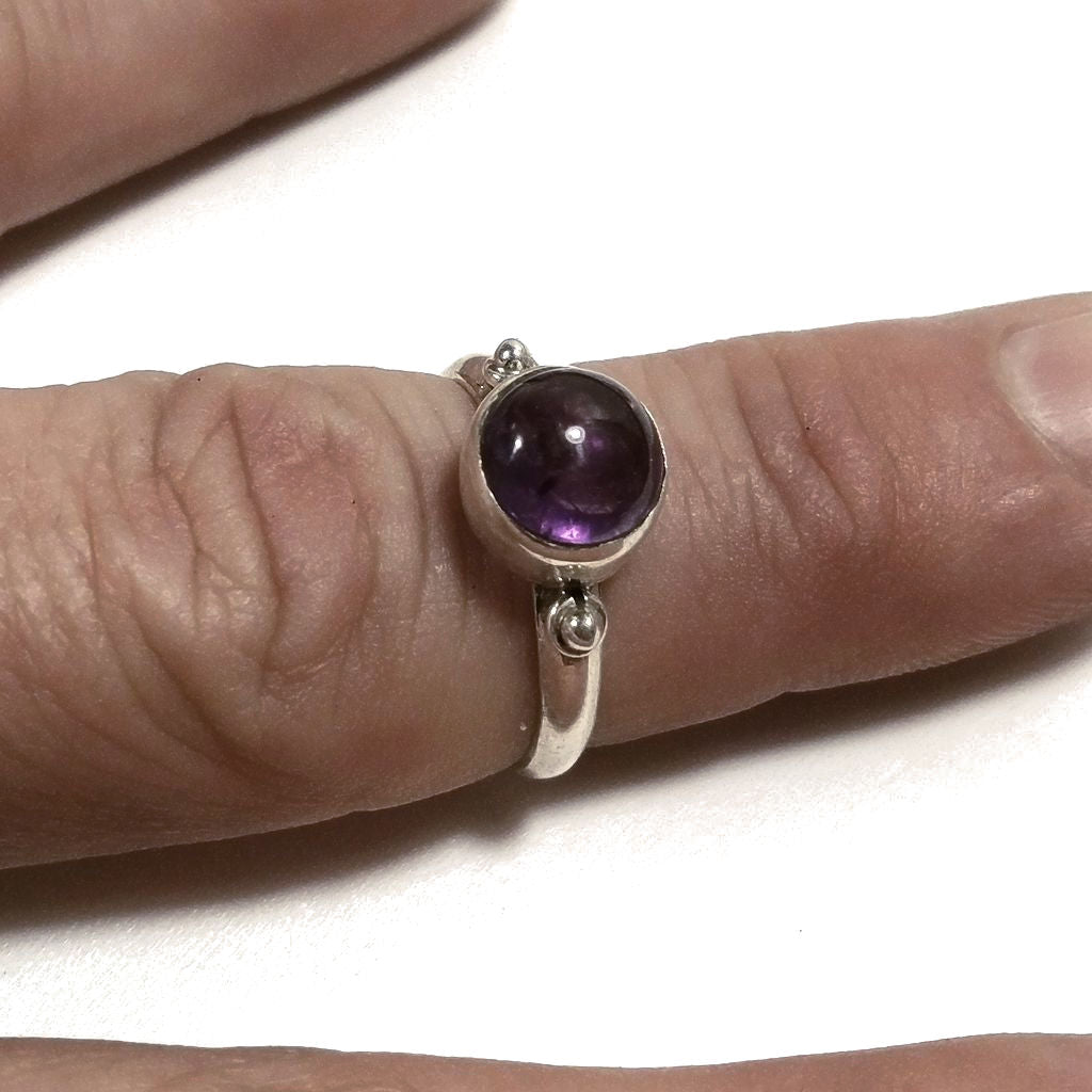 ANELLO artigianale in argento 925 con pietra di ametista