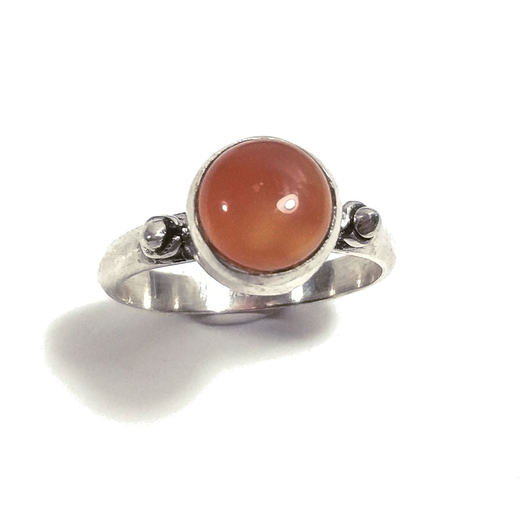 ANELLO artigianale in argento 925 con Corniola o Pietra di luna – corniola