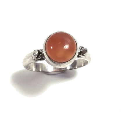 ANELLO artigianale in argento 925 con Corniola o Pietra di luna – corniola