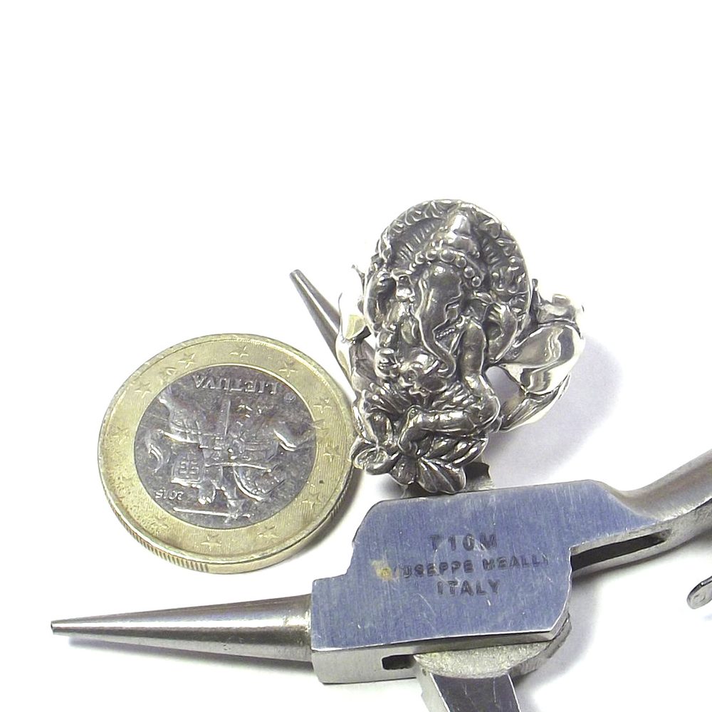 ANELLO GANESH danzante in argento 925 - GHORAWAL