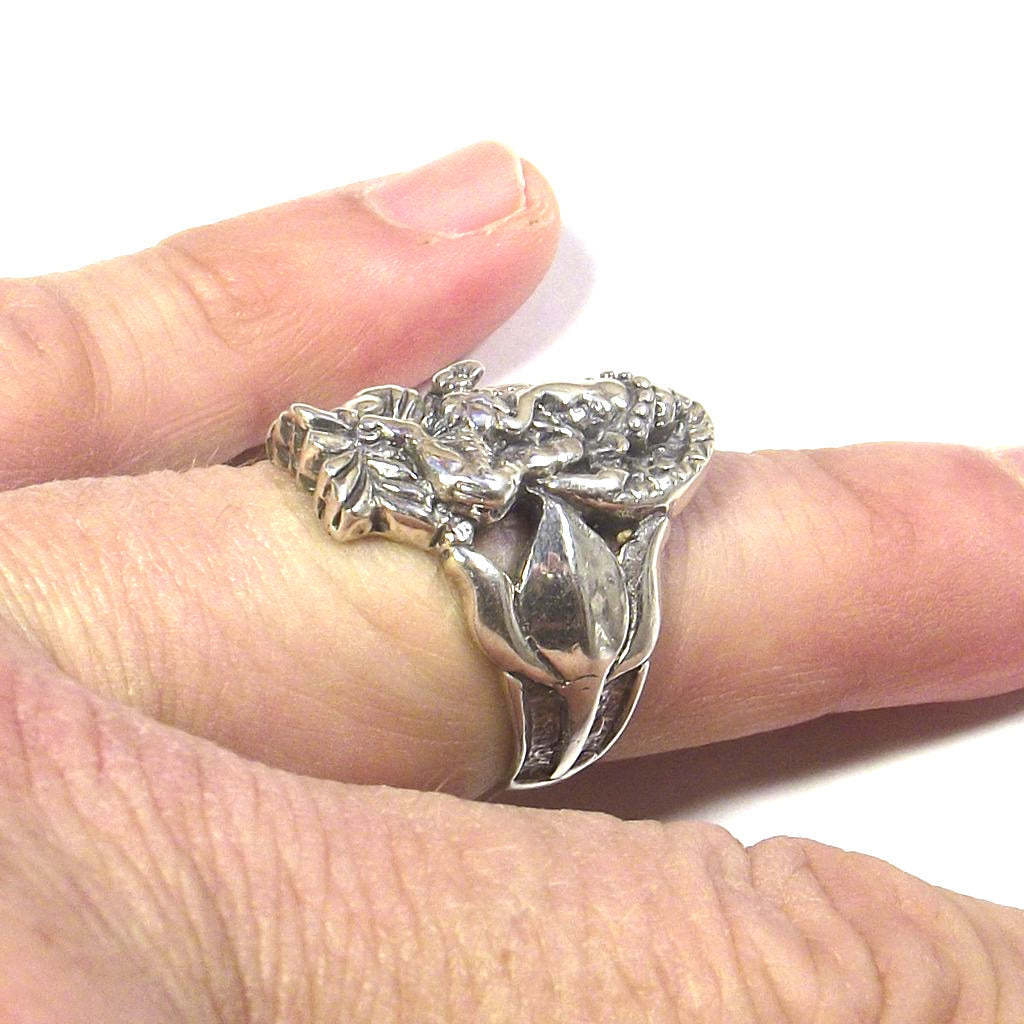 ANELLO GANESH danzante in argento 925 - GHORAWAL