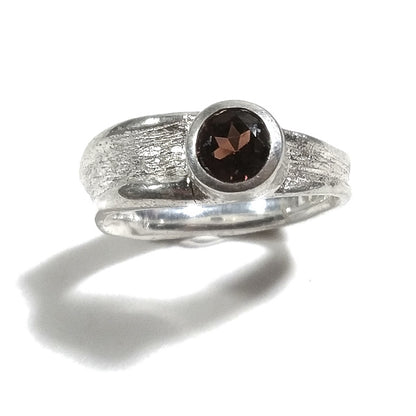 Anello KAMA fascia in argento 925 ANELLO artigianale con pietra | ANELLI artigianali – immagine9