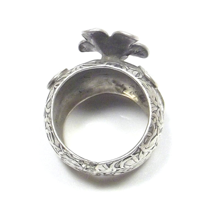 KAREN ring 925 silver flower shape - ETHNIC