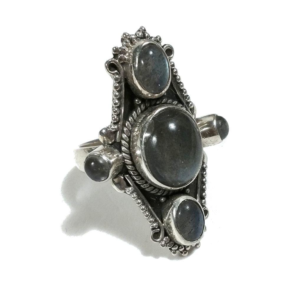 Anello con pietra in argento 925 con - Labradorite