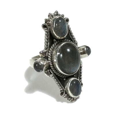 Anello con pietra in argento 925 con - Labradorite