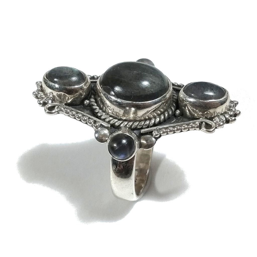 Anello con pietra in argento 925 con - Labradorite