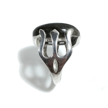 ANELLO artigianale in argento 925 con Labradorite | TRIDENTE