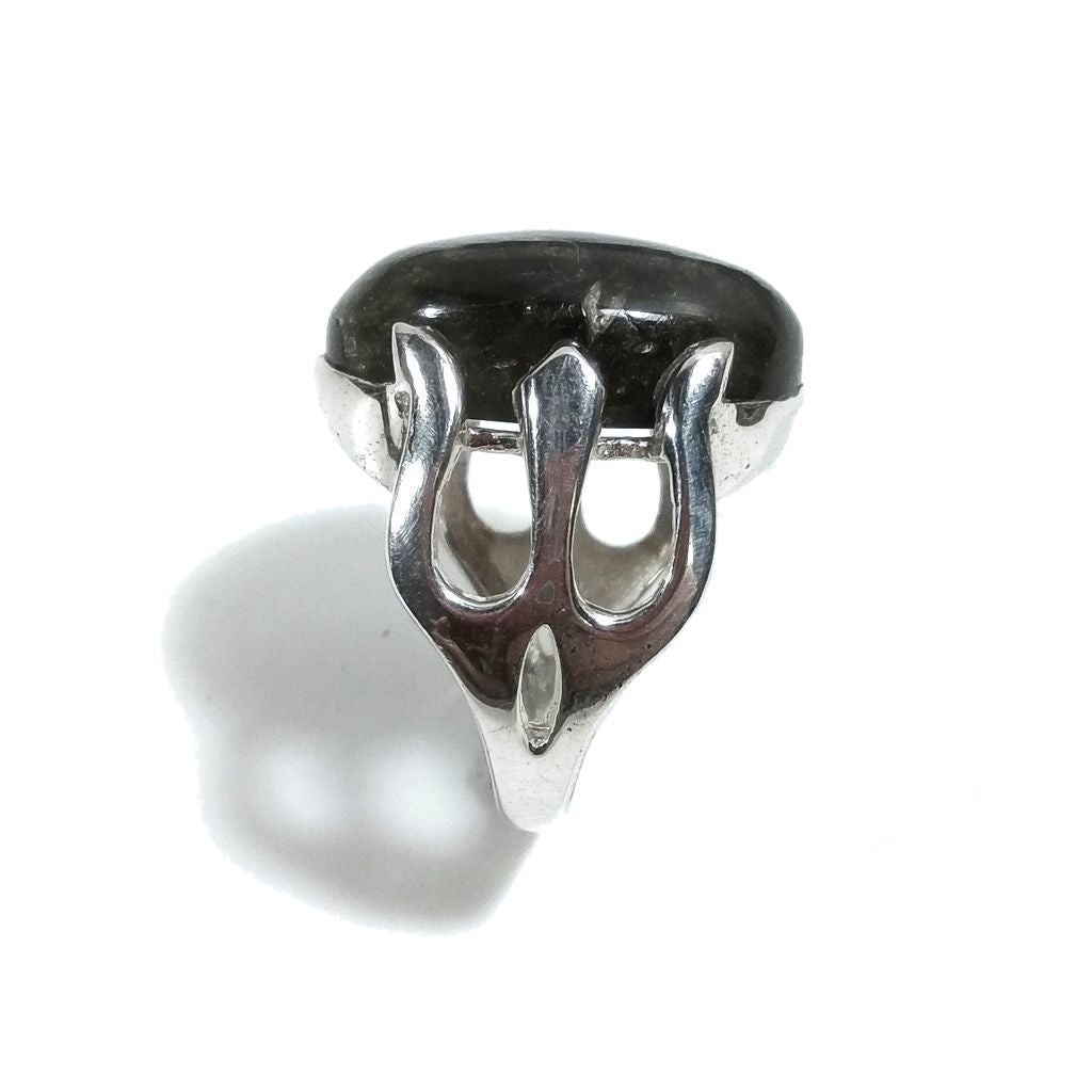ANELLO artigianale in argento 925 con Labradorite | TRIDENTE