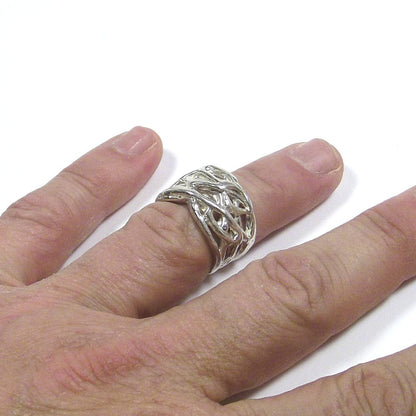 Anello in argento 925 filo lucido FASCIA | Gioiello contemporaneo – immagine3