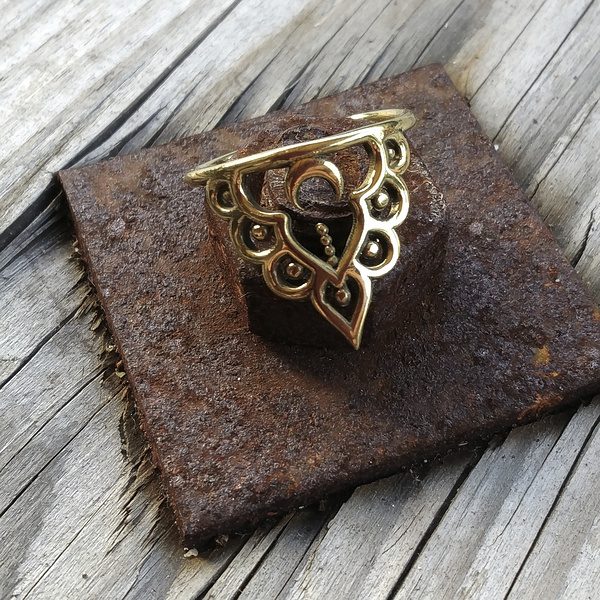 ANELLO MOON in ottone color oro ANELLO artigianale | GIOIELLI ARGENTO | BOHO