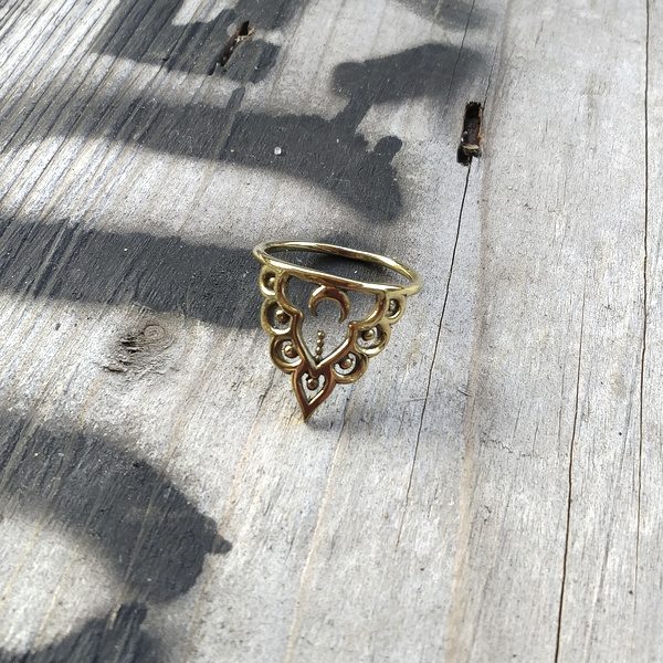 ANELLO MOON in ottone color oro ANELLO artigianale | GIOIELLI ARGENTO | BOHO