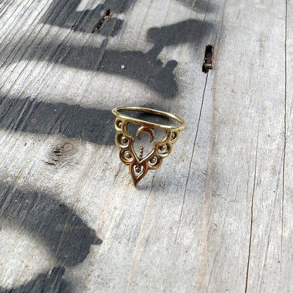 ANELLO MOON in ottone color oro ANELLO artigianale | GIOIELLI ARGENTO | BOHO
