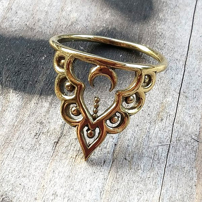 ANELLO MOON in ottone color oro ANELLO artigianale | GIOIELLI ARGENTO | BOHO