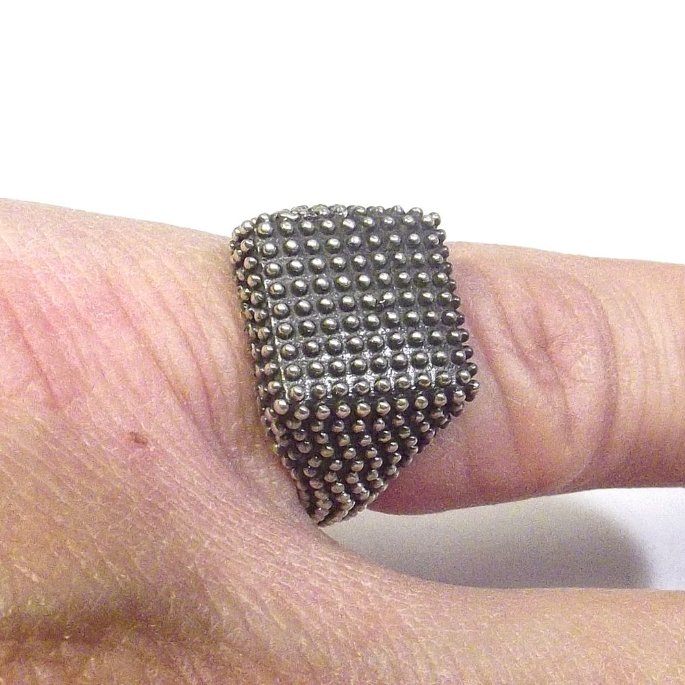 Anello da mignolo in argento 925 - chevalier puntinato
