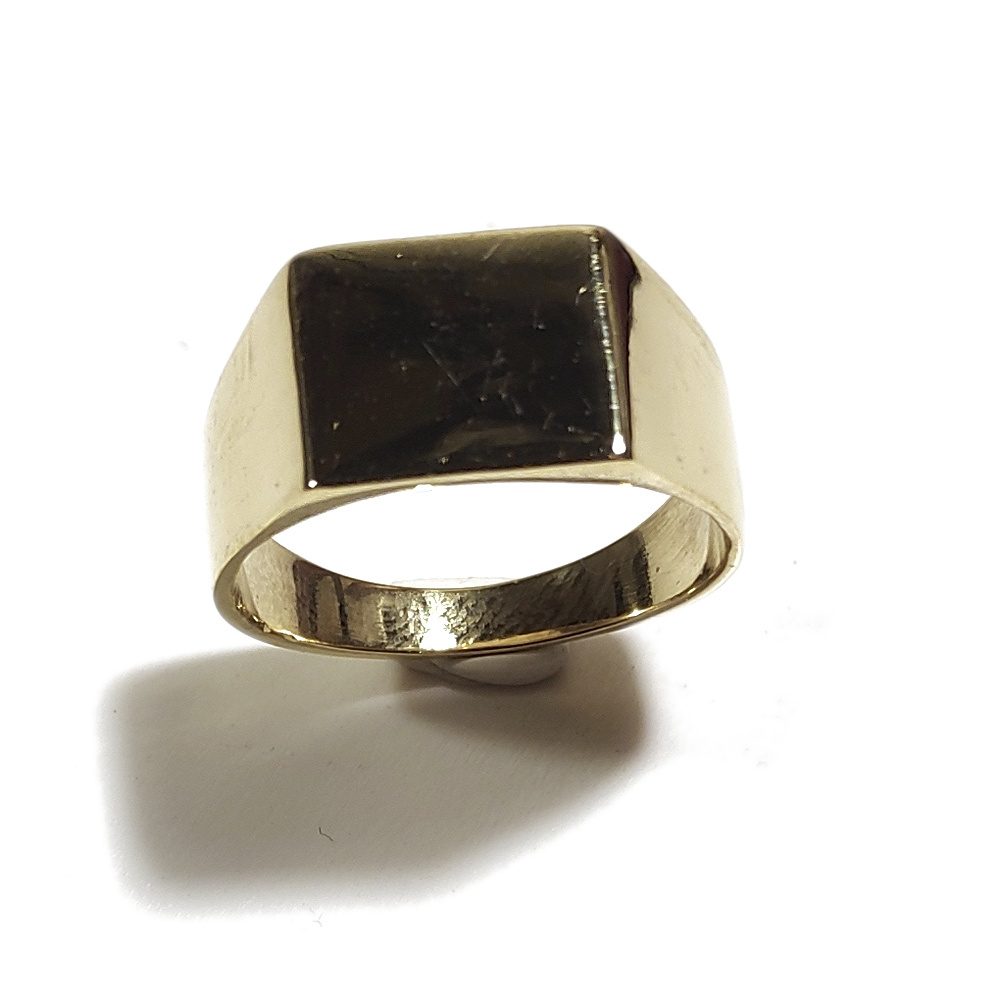 ANELLO MIGNOLO in ottone chevalier rettangolare – visione frontale