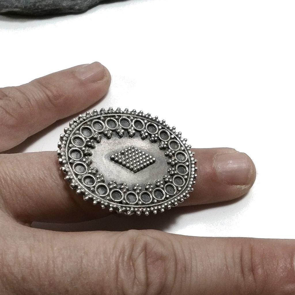 ANELLO ETNICO in argento 925 | Anello d'argento COCKTAIL | GIOIELLI ETNICI