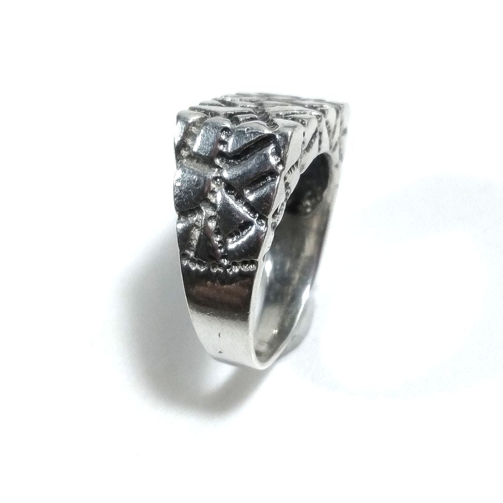 Anello rialzato stile chevalier | ANELLO mignolo d'argento 925 | Uomo donna