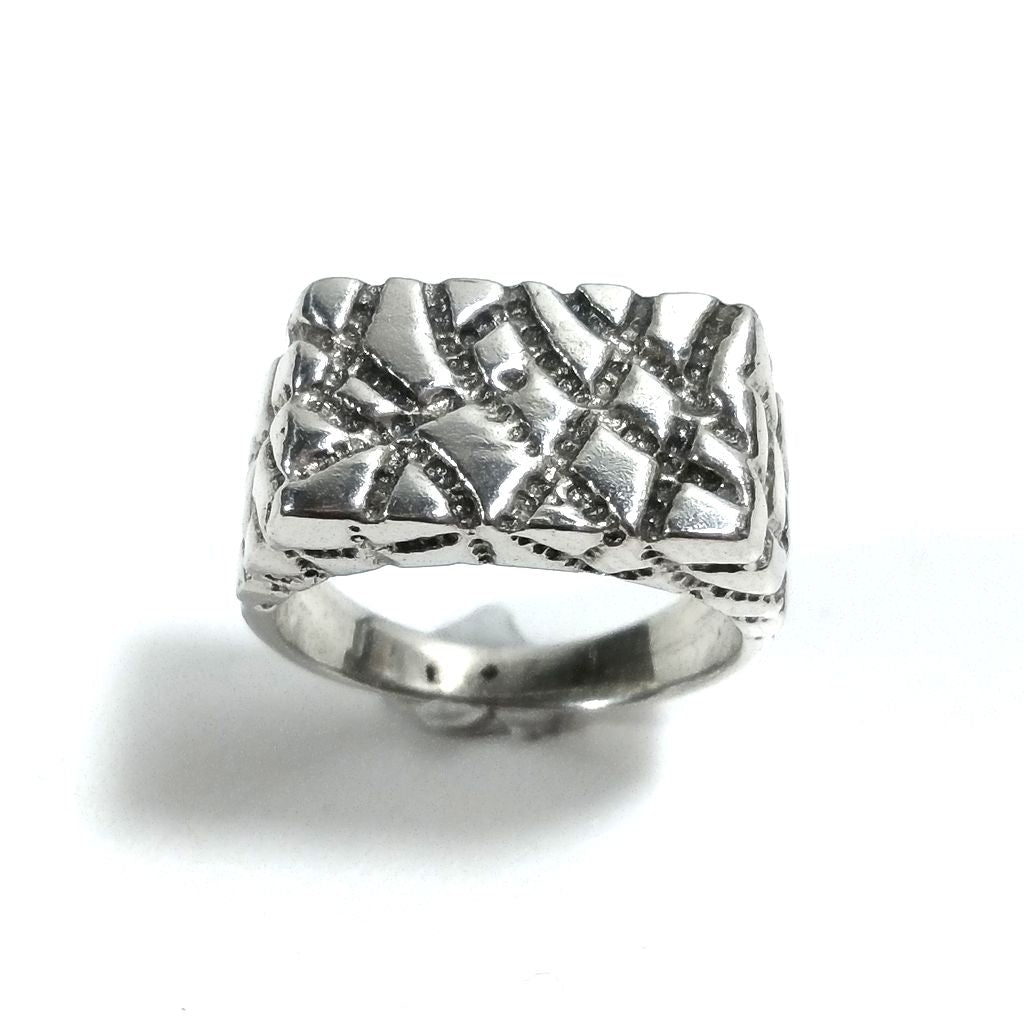 Anello rialzato stile chevalier | ANELLO mignolo d'argento 925 | Uomo donna
