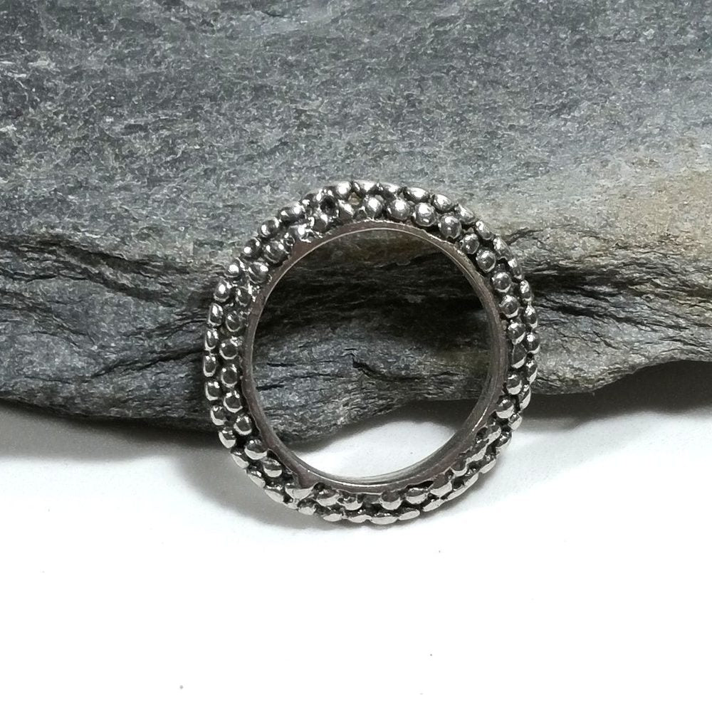 Fascia puntinata uomo o donna artigianale | ANELLO FASCIA d'argento 925