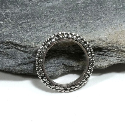 Fascia puntinata uomo o donna artigianale | ANELLO FASCIA d'argento 925