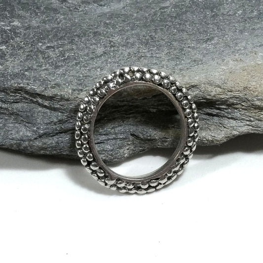 Fascia puntinata uomo o donna artigianale | ANELLO FASCIA d'argento 925