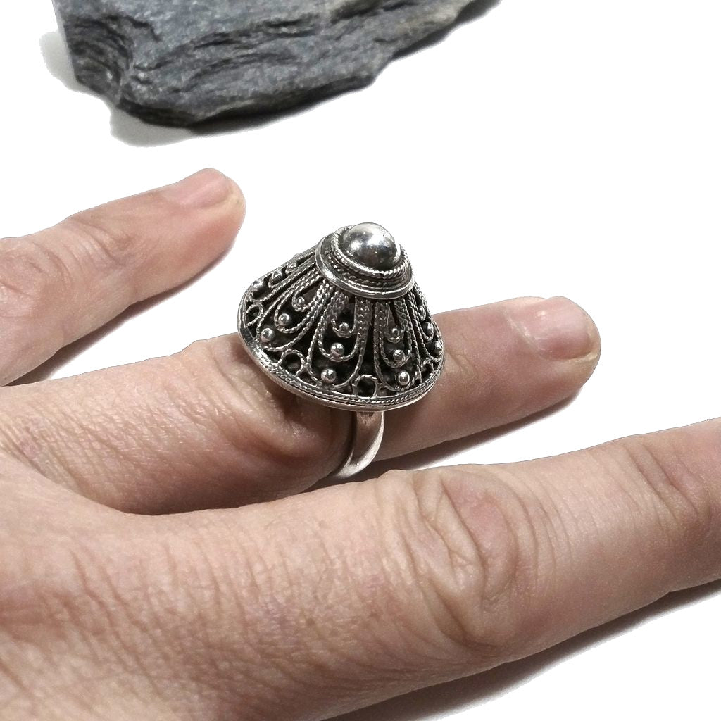 ANELLO etnico artigianale in argento 925 - CHITRANGI