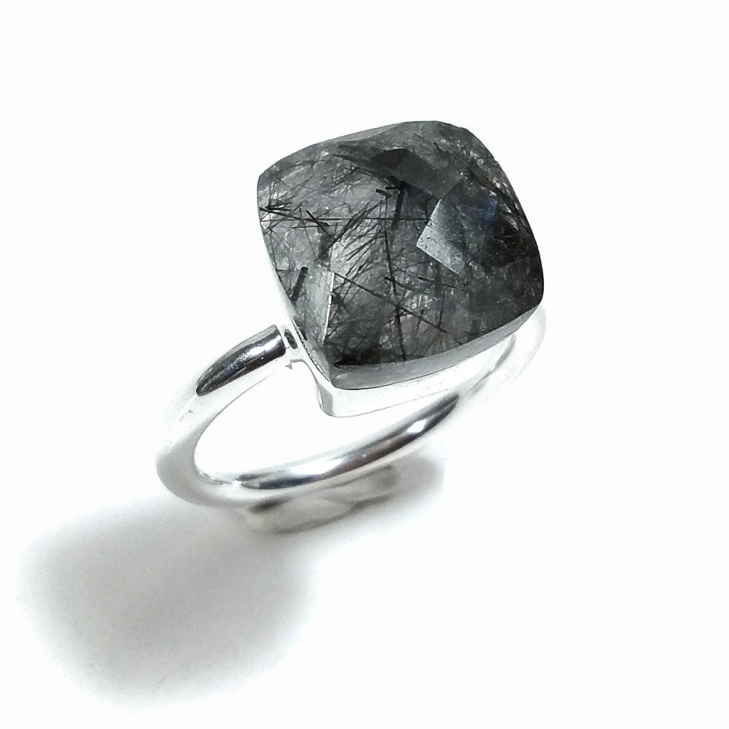 Anello con pietra in argento 925 con quarzo rutilato | GIOIELLI IN ARGENTO