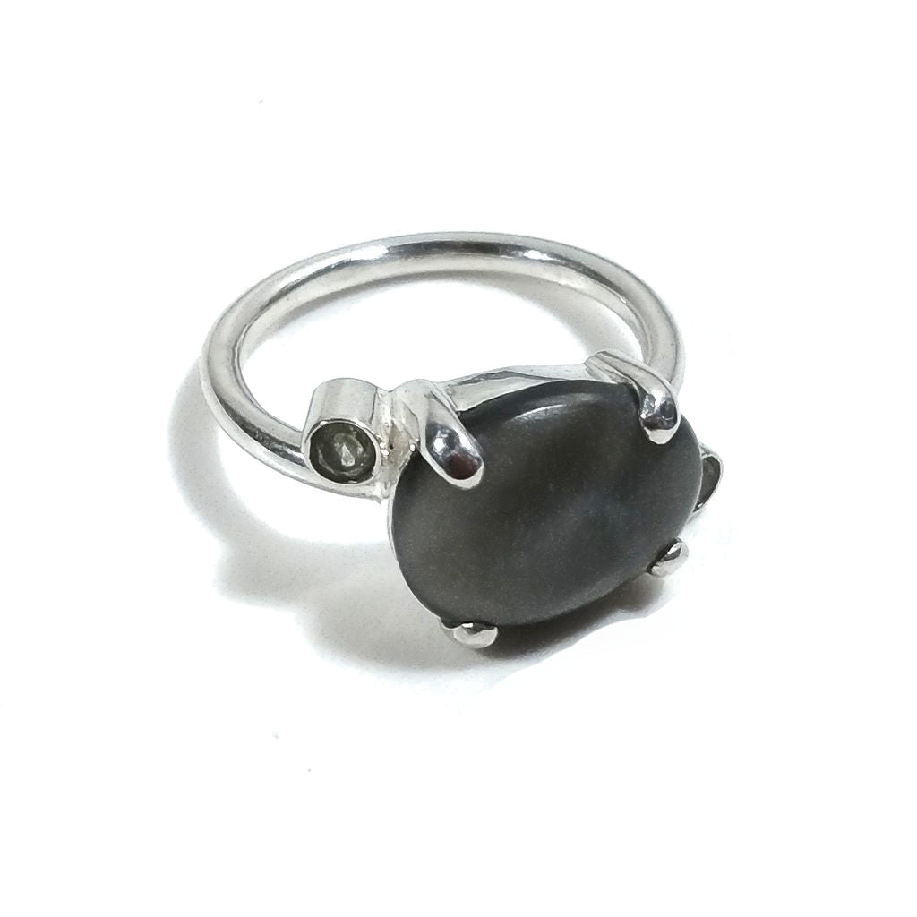 ANELLO artigianale in argento 925 con OCCHIO DI FALCO | Gioielli in argento