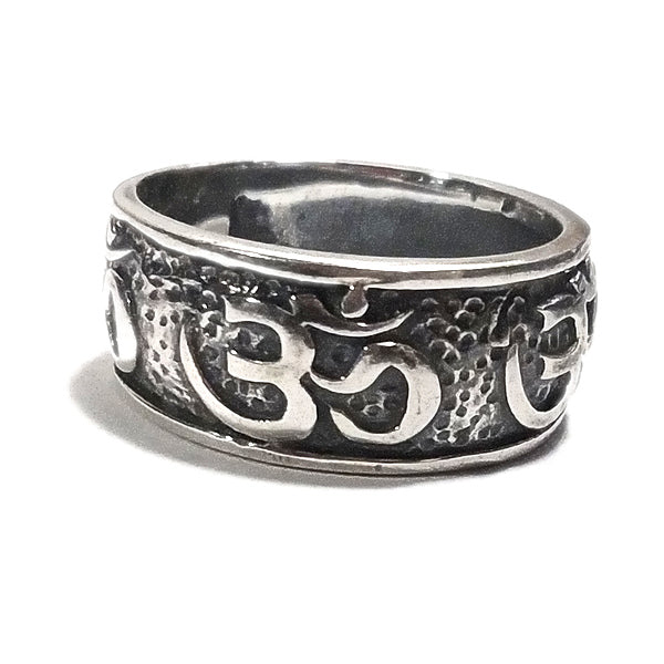 ETHNIC ring in 925 silver with OM AUM Mantra SILVER JEWELRY