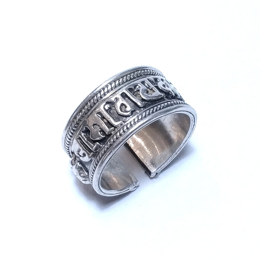 ANELLO OM MANI PADME HUM argento