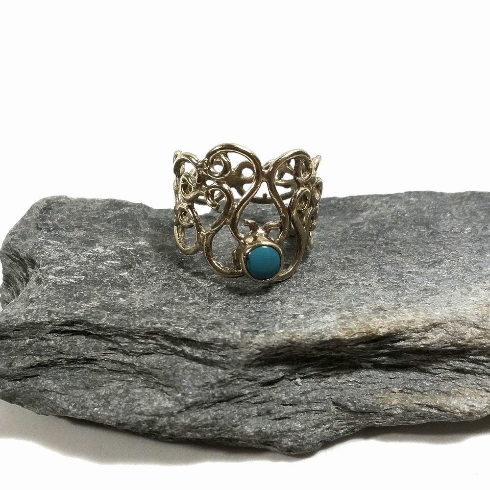 ANELLO Barocco in ottone con pietra | Anelli con pietra