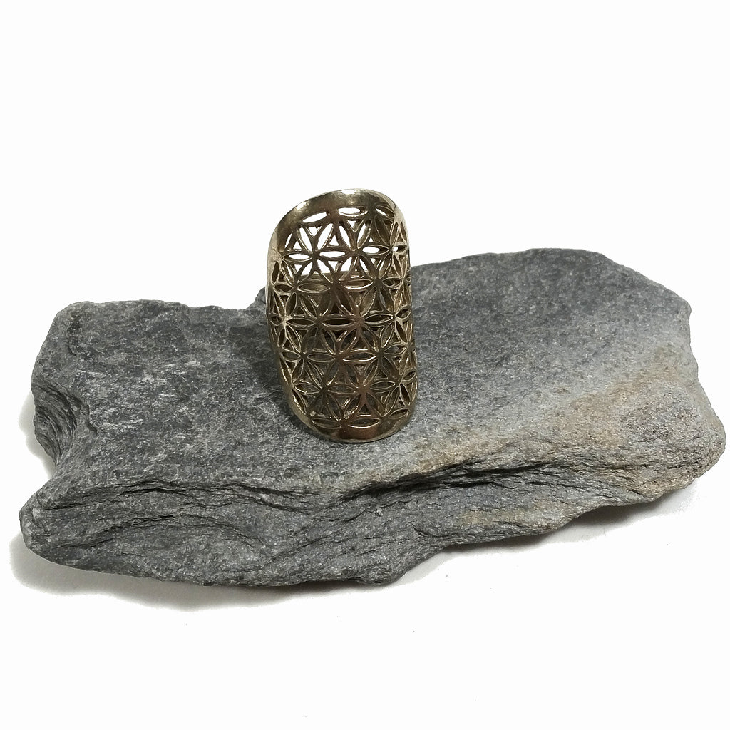 ANELLO artigianale in ottone | FIORE DELLA VITA | Gioielli in ottone