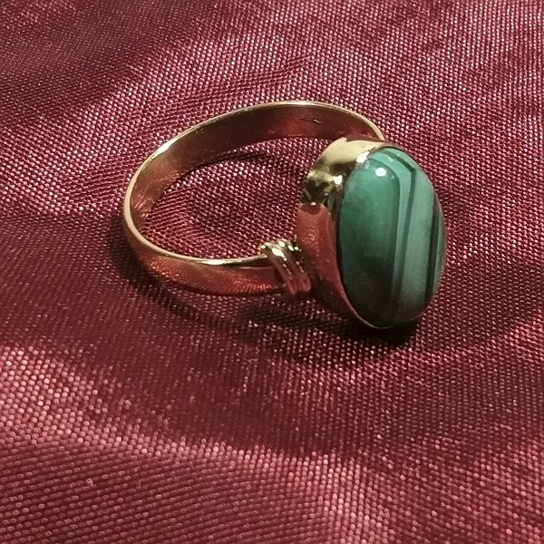 ANELLO etnico KUNDLI in ottone con pietra - Gioielli indiani originali