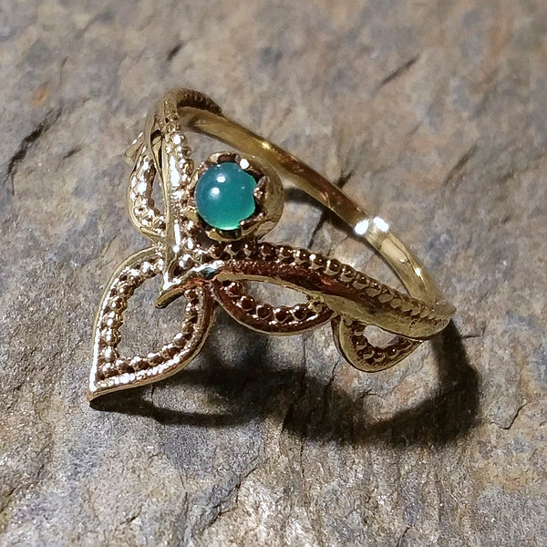 ANELLO etnico AARAV in ottone con pietra - Gioielli indiani originali