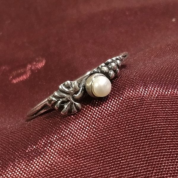 ANELLO FIORE DIVIT in argento 925 con Perla | Gioielli con fiori