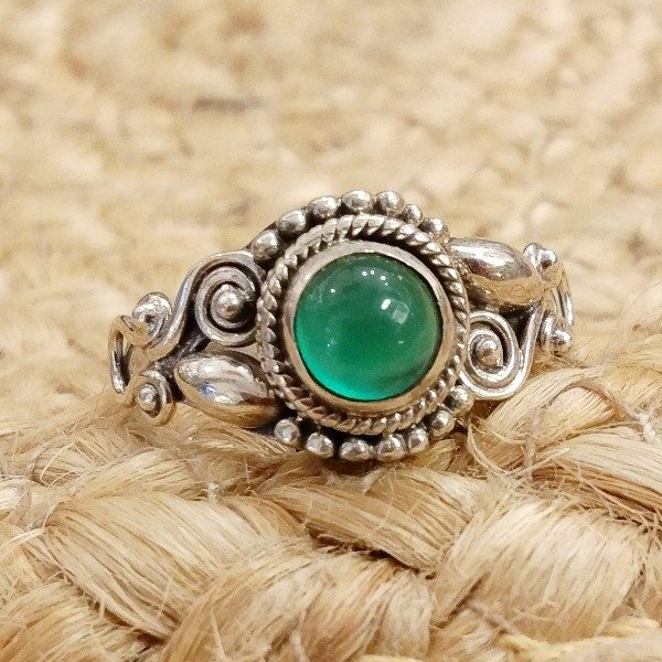 Anello con pietra in argento 925 con Pietra di luna, Ametista, Onice nero | GIOIELLI ETNICI