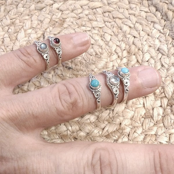 Anello ETNICO FALGUNI con pietra in argento 925 con Pietra | GIOIELLI ETNICI