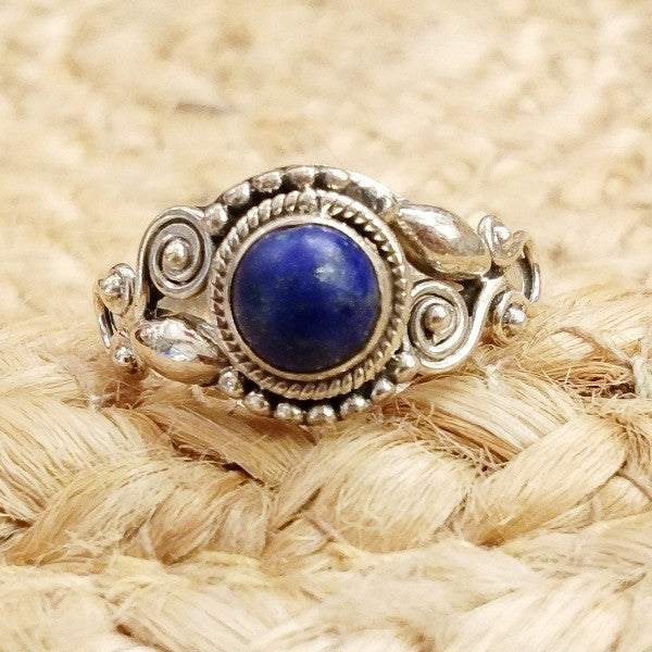 Anello con pietra in argento 925 con Pietra di luna, Ametista, Onice nero | GIOIELLI ETNICI