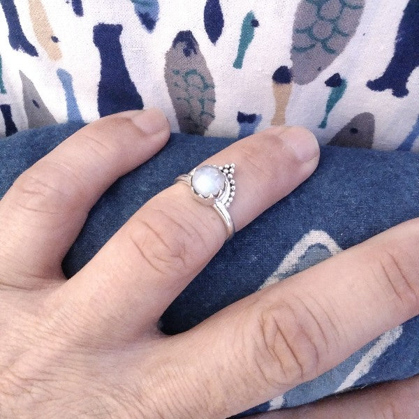 Anello ETNICO FULKI con pietra in argento 925 con Pietra | GIOIELLI ETNICI