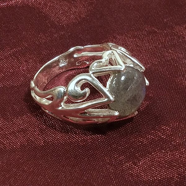 Anello ANUSHA in argento 925 ANELLO CUORE con pietra | Cuori