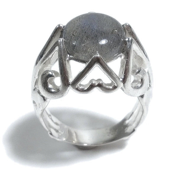Anello ANUSHA in argento 925 ANELLO CUORE con pietra | Cuori
