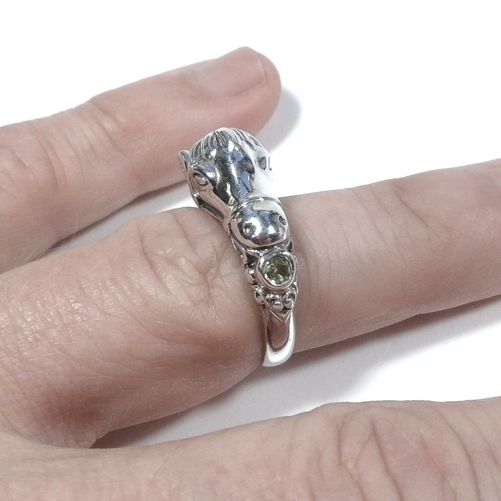ANELLO CAVALLO in argento 925 con Peridoto | GIOIELLI IN ARGENTO