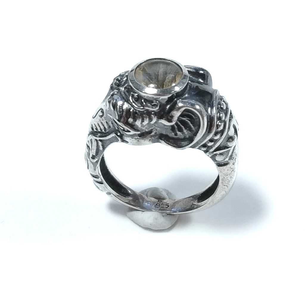 ANELLO ELEFANTE in argento 925 ANELLO ETNICO Citrino | GIOIELLI IN ARGENTO