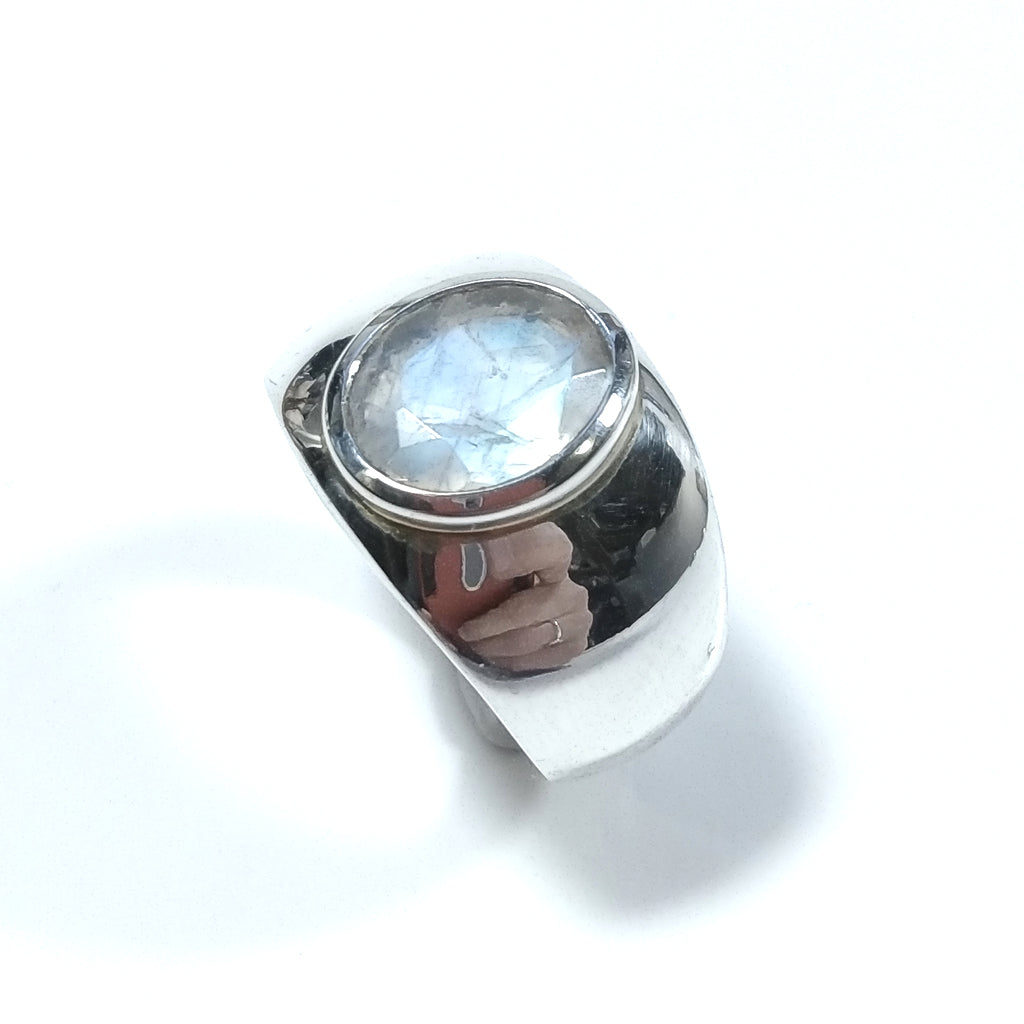 Anello con pietra in argento 925 ANELLO artigianale Pietra di Luna | GIOIELLI IN ARGENTO