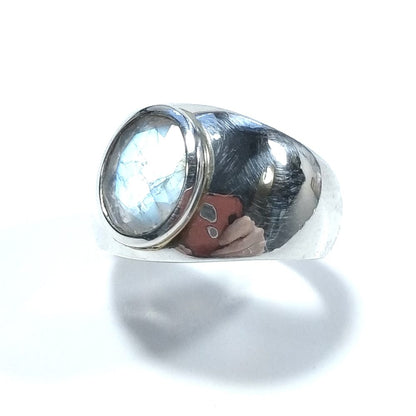 Anello con pietra in argento 925 ANELLO artigianale Pietra di Luna | GIOIELLI IN ARGENTO – immagine9
