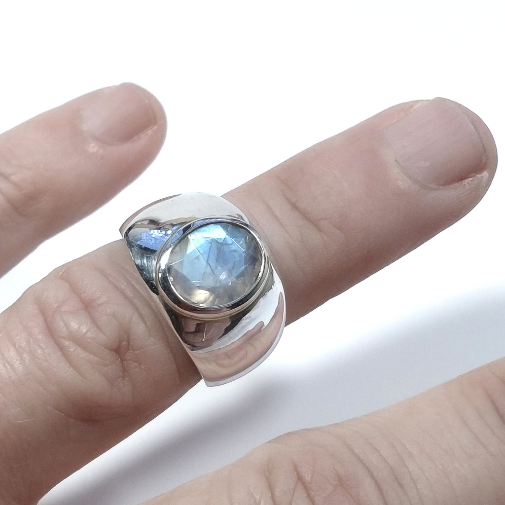 Anello con pietra in argento 925 ANELLO artigianale Pietra di Luna | GIOIELLI IN ARGENTO