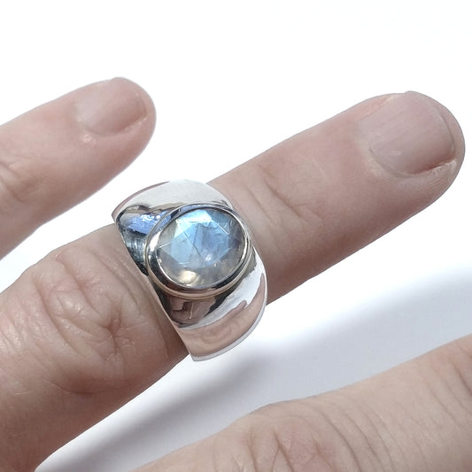 Anello con pietra in argento 925 ANELLO artigianale Pietra di Luna | GIOIELLI IN ARGENTO