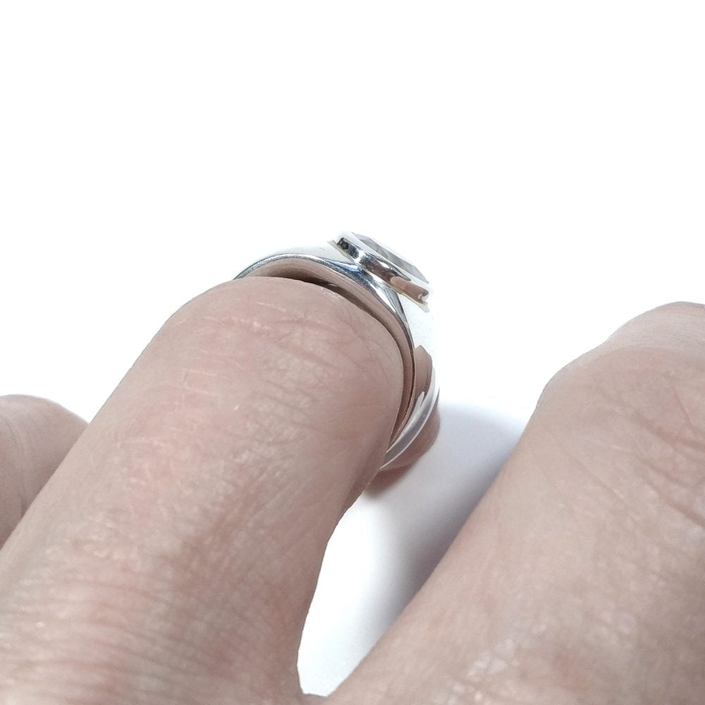 Anello con pietra in argento 925 ANELLO artigianale Pietra di Luna | GIOIELLI IN ARGENTO – immagine4