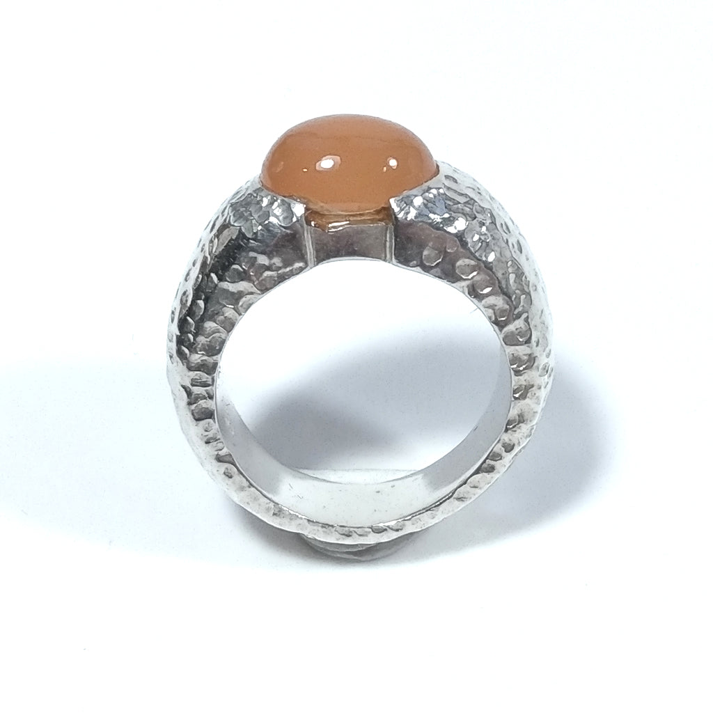 Anello con pietra in argento 925 ANELLO artigianale Corniola | GIOIELLI IN ARGENTO
